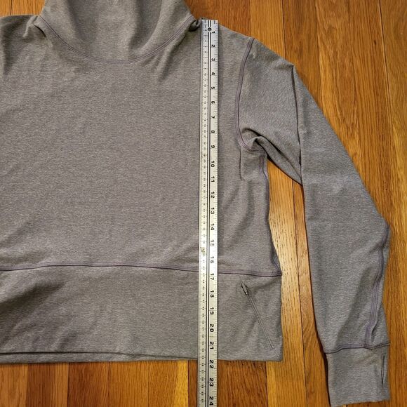 Lululemon Ready to Rulu Heathered Asphalt Grey Pullover Funnel Neck Soft, Sz 8 - Picture 9 of 10
